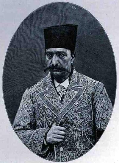 Naser od-Din the late Shah of Persia of Turkish blood, from The History of Mankind, Vol.III, by Prof. Friedrich Ratzel, 1898 by English School
